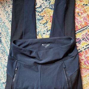 Athleta Mesh Panel Training Leggings with Zipper Detail - Black - Small